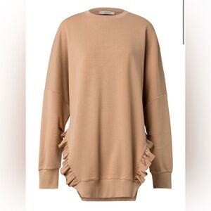 Dorothee Schumacher Ruffled Split Hem Sweatshirt Tan Size Womens Size 1 (XS)